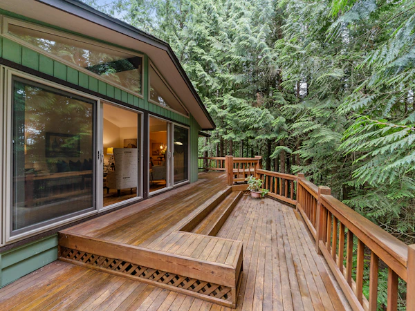Finished timber deck outside a house