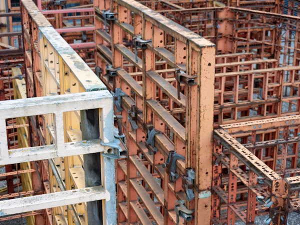Timber formwork and reinforcement for concrete walls